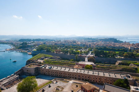 Panorama of  Kerkyra from the Old Fortress. Corfu island, Greece.の写真素材