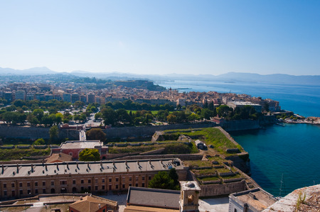 Panorama of  Kerkyra from the Old Fortress. Corfu island in Greece.の写真素材