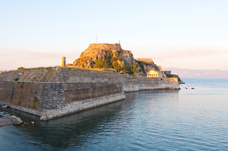 The Old Fortress during the evening on the island of Corfu, Greece.のeditorial素材