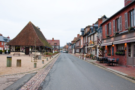NORMANDY,FRANCE-JANUARY 8: Beuvron-en-Auge village on January 8,2013 in Normandy, France. Beuvron-en-Auge located in the Calvados department and one of the most beautiful village in France.のeditorial素材