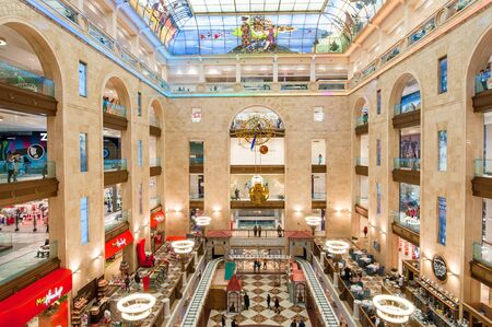 Moscow, Russia-March 23, 2017: The Detsky Mir (Children's World) department store, people go shopping on March 23, 2017 in Moscow, Russia.のeditorial素材