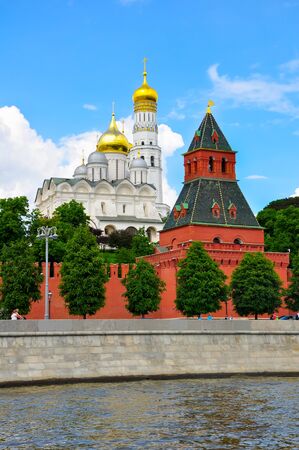 Detail of Moscow Kremlin around Kremlin Embankment, Russia.のeditorial素材