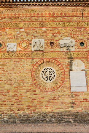 Abbey of Pomposa, medieval world famous Benedictine monastery, Codigoro, Emilia-Romagna, Italyの写真素材