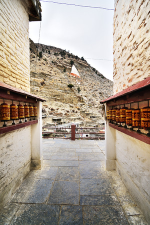 Marpha small town in  Lower Mustang area, Annapurna circuit trekking trail, Nepalのeditorial素材