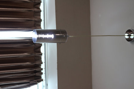 Nice chandelier, white with modern nuances.の写真素材