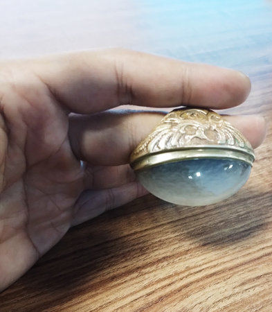 Gemstone. A ring decorated with stones, Indonesian traditional ring. Stones that look old and full of meaning.の写真素材