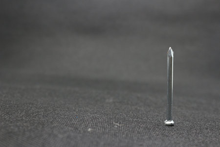 Concrete nail, a nail made of strong metal and one of the construction materials.の写真素材