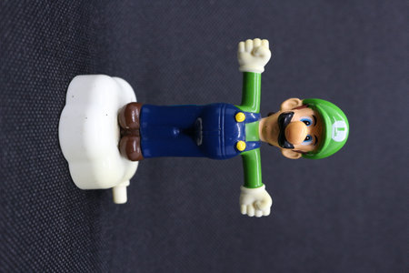 mario bross figure with white backgroundの写真素材