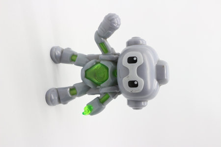 robot toys, machine technology with white backgroundの写真素材