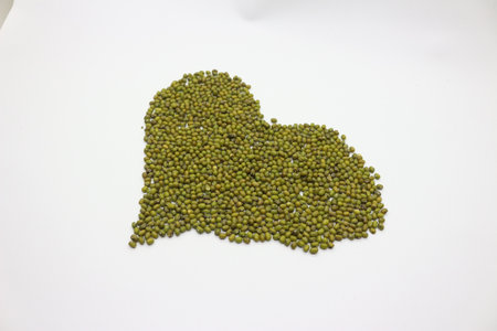 Photo of mung beans with a white background.の写真素材