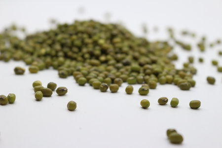 Photo of mung beans with a white background.の写真素材