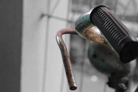 old bicycle iron at homeの写真素材