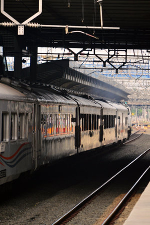The train is running on the rails towards the destination