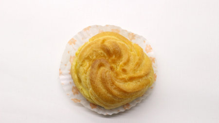 Traditional cake Cream puffs on white background