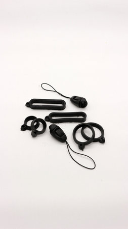 Black rubber band isolated on white background