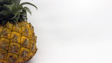 Fresh pineapple fruit isolated on white backgroundの写真素材