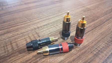 Collection of jack connectors on the table