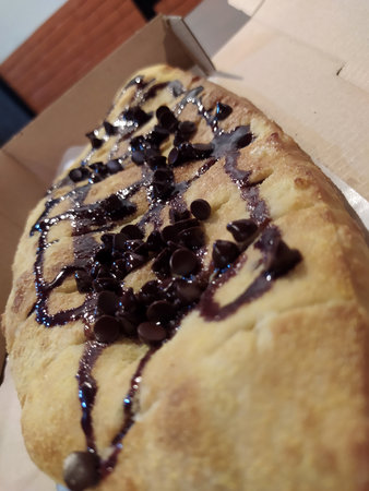 Close up view of delicious bakery with various toppings