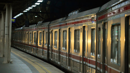 Indonesian train stopped waiting for passengers