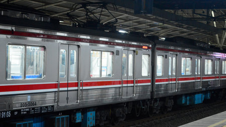 Indonesian train stopped waiting for passengers