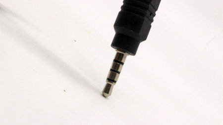 3 5 mm jack audio cable isolated on white background