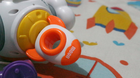 Close up of a children rocket toy