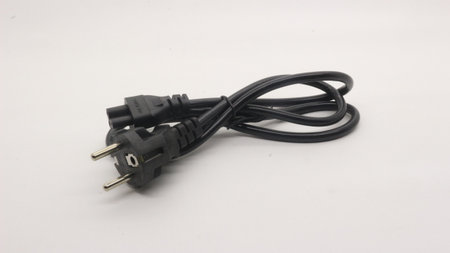 Power cable and notebook adapter, on a white background.