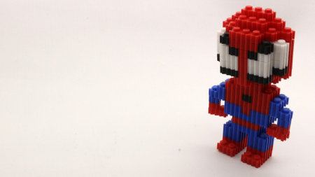 Cute children's Lego toys, in the form of Spiderman, shark, stingray and goat.