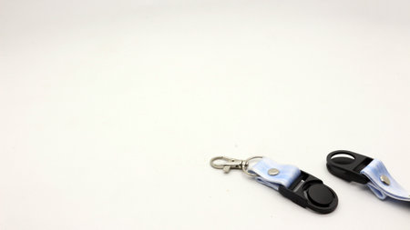 White neck lanyard with white background