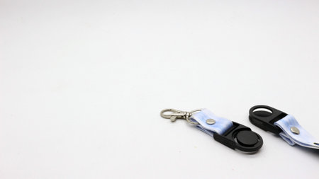 White neck lanyard with white background