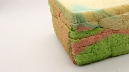 Sliced bread isolated on white backgroundの写真素材