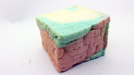 Sliced bread isolated on white backgroundの写真素材