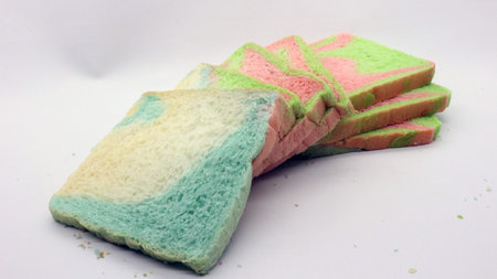 Sliced bread isolated on white backgroundの写真素材