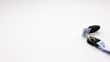 Neck lanyard with white backgroundの写真素材