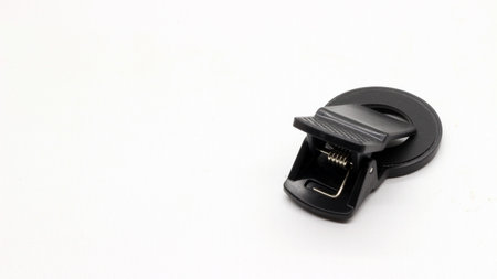 Isolated mobile phone additional lens clamp on white background