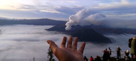 Sunrise at Mount Bromo in East Java, Indonesiaの写真素材