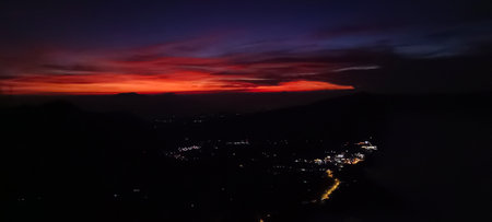 Sunrise view from Mount Bromo in East Java, Indonesia