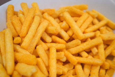 Close view of snack served on a plate