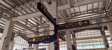 Direction board information at Jakarta bus terminal