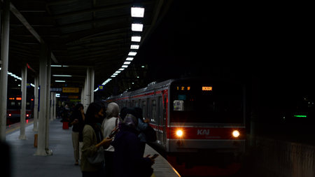 Crowded passengers waiting for the train