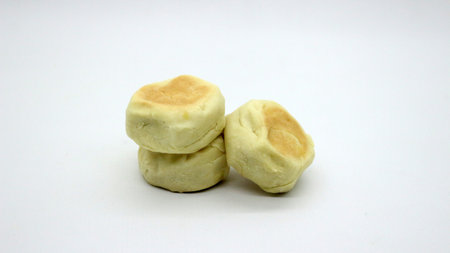 Bakpia jogja, traditional Indonesian food isolated on white backgroundの写真素材