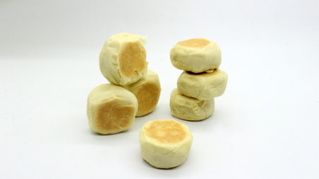 Bakpia jogja, traditional Indonesian food isolated on white backgroundの写真素材