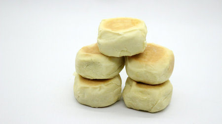 Bakpia jogja, traditional Indonesian food isolated on white backgroundの写真素材