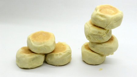 Bakpia jogja, traditional Indonesian food isolated on white backgroundの写真素材