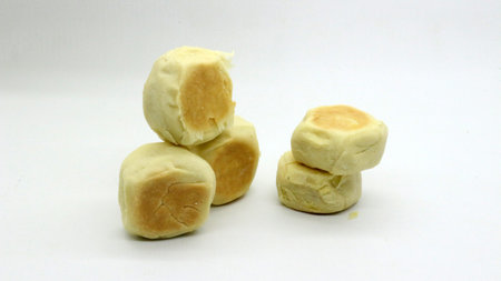 Bakpia jogja, traditional Indonesian food isolated on white backgroundの写真素材