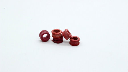 Red rubber seal for LPG gas cylinder isolated on white background