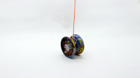 Colorful yoyo toys isolated on white background