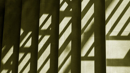 Stairs at the station with light and shadow patterns
