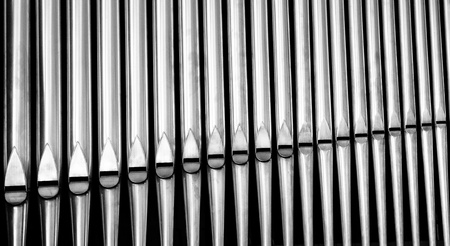 Silver pipe organs の写真素材