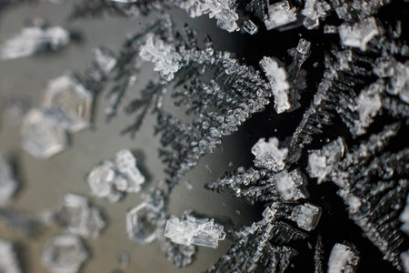 ice crystals on glass as a background. macro. close up